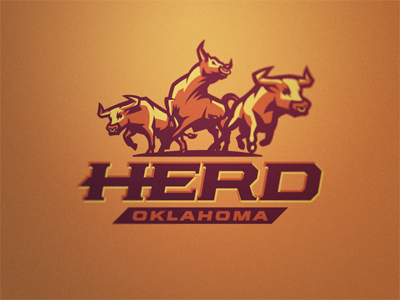 Herd Logo 4 bull cattle football herd logo sport steer