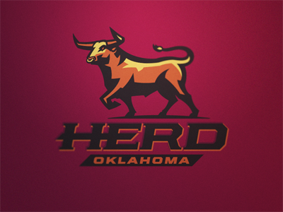 Herd Logo 5 bull cattle football herd logo sport steer