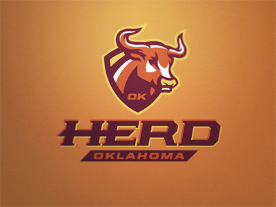 Herd Logo 6 bull cattle football herd logo sport steer
