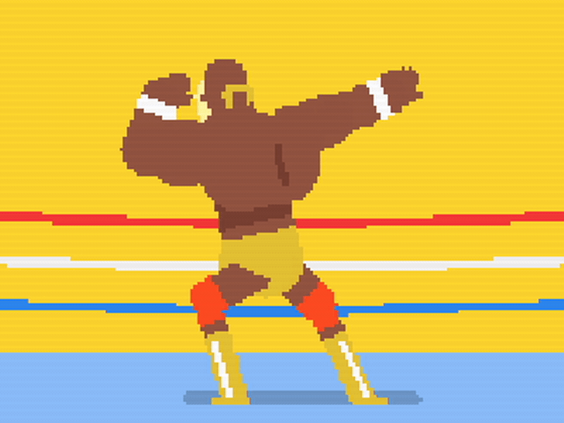 Hulk Hogan 8-bit animation character game hogan hulk video wcw wrestling wwe wwf