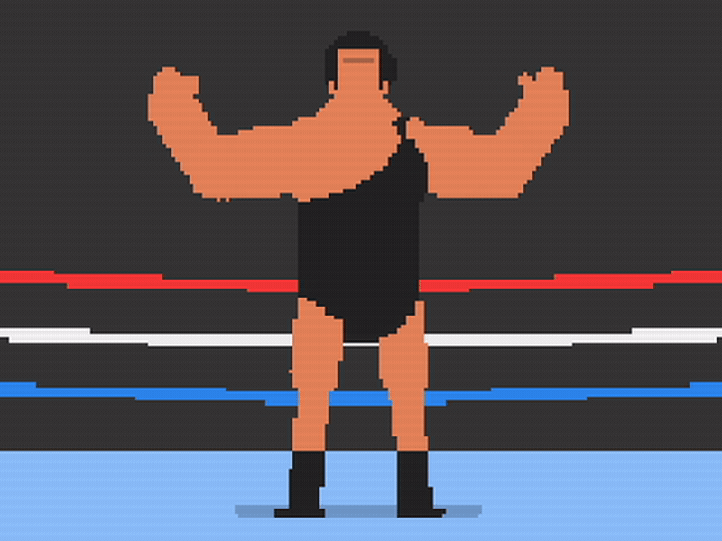 Andre The Giant 8-bit andre animation character giant video wcw wrestling wwe wwf