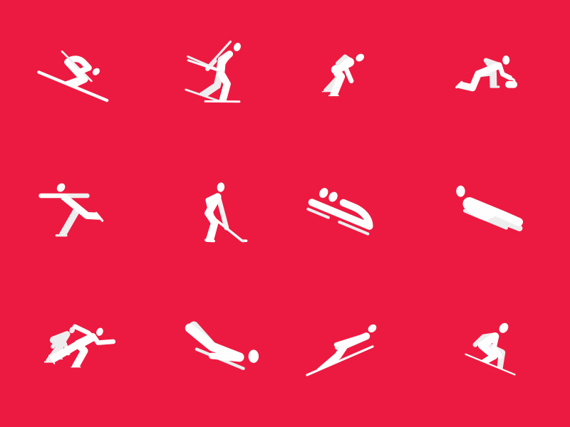 Winter Olympic Icons Animated icons olympic olympics pyeongchang 2018 skiing winter