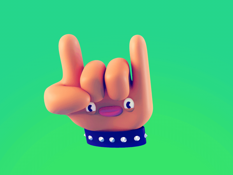 Rock On! animated animation fingers gif rock