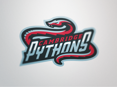 Cambridge Pythons Primary Logo american cambridge football gridiron pythons sports university