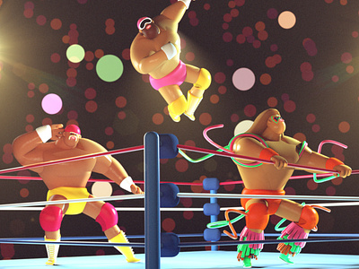 3D Wrestling Guys hogan hulk macho man randy savage ultimate warrior wwe wwf