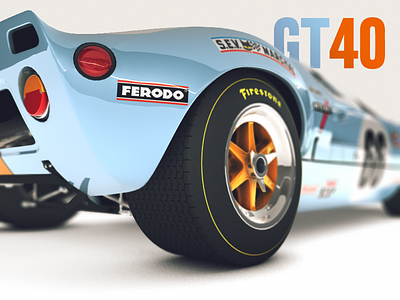 GT40 B 4d c4d car cinema ford gt40 racing render