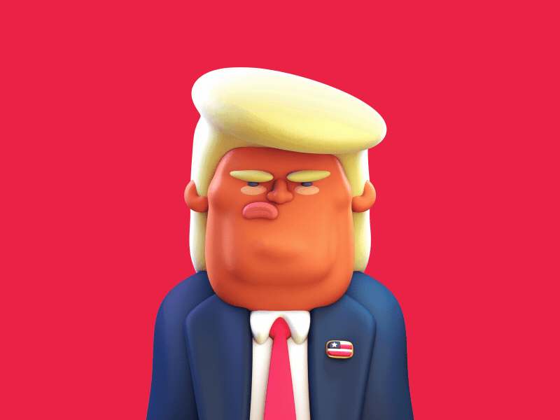 Trump 3D 3d animated animation donald gif trump