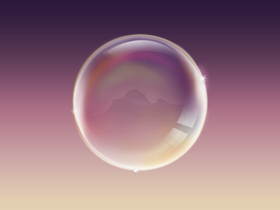 A pastiche bubble icon，realistic