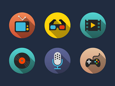 Multimedia Flat Icons