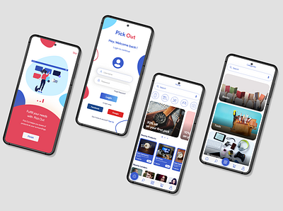 Pick Out adobe xd android app ui figma ios mobile app mobile ui mobile mockup mockup ui portfolio uiux user experience user interface