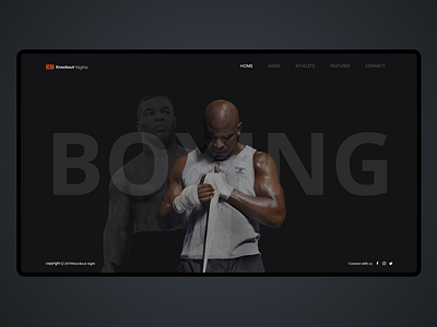 Knockout Nights boxing dark elegant ui ux website