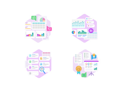 Data Analysis branding charts data design flat icon illustration modern vector