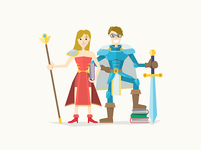 Heroes of SA fantasy flat heroes illustration knight mage students