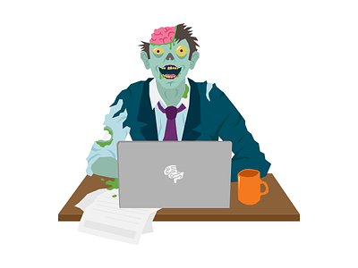 Corporate Zombie character corporate illustration portrait vector zombie