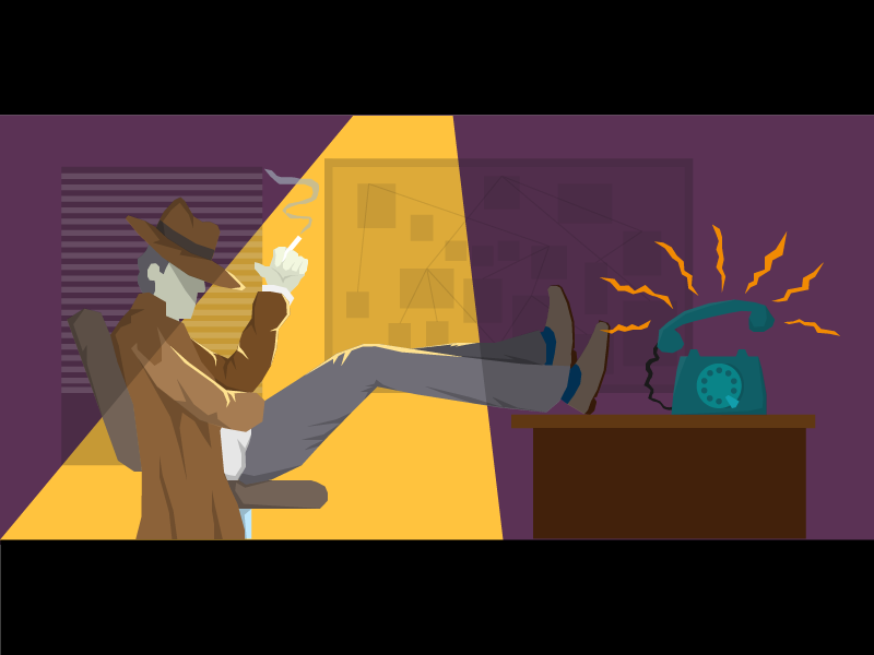 The Detective comics retro vector illustration noir detective
