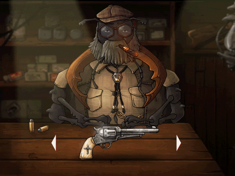 Sergio - the gun shop vendor animation cartoon gui illustration western