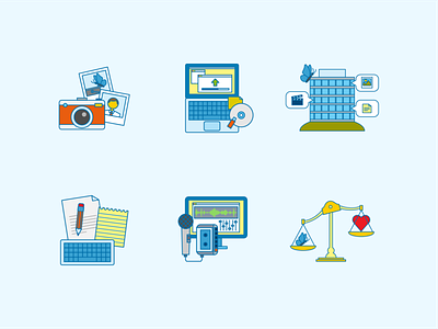 Icons for a bank app branding corporate design flat hr icon illustration retro vector