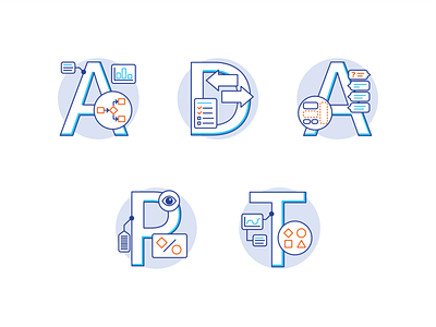 ADAPT Icons corporate design flat icon illustration type vector