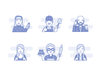 Character icons characters corporate design flat hr illustration vector
