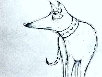 Dog illustration sketch traditional media