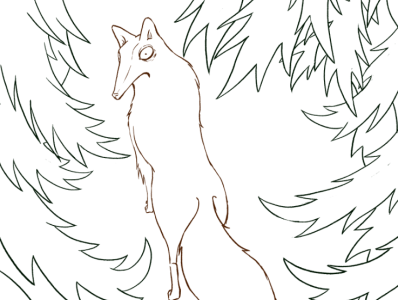 Foxy animal design digital illustration sketch