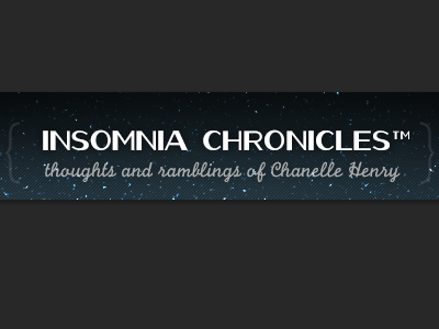Insomnia Chronicles™ Newsletter Banner banner black blue cursive mailer newsletter promotion sparkle stars title