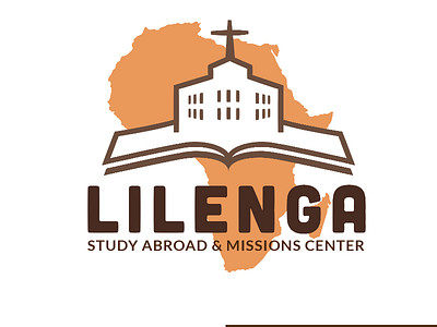 Logo for a Study Abroad Program in Africa africa brown christian church college international learning logo orange religion school white