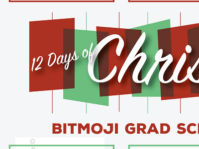 Bitmoji Twelve (12) Days of Christmas - Grad School Edition bitmoji cartoon emoji green holiday illustration illustrator infographic red
