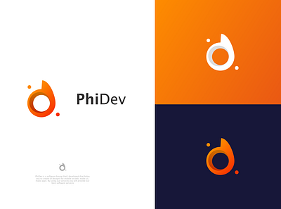 PhiDev - Logo Design Branding adobe xd android app design branding design illustration logo logodesign logos logotype orange juice orange logo redesign redlogo typography ui uiux web