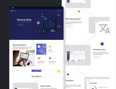 Nerachakan Landing Page account accounting clean design design flat flat design flat illustration flatdesign illustration landing landing design landing page landing page design landingpage purple uiux webdesign website website concept website design