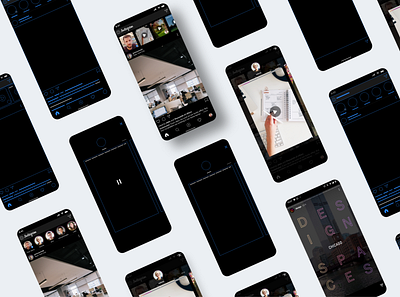 Redesign Instagram Stories adobe xd android app design black blue design elegant design floating illustration instagram instagram stories shadow ui uiux vector