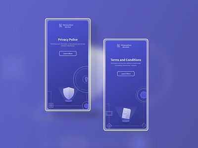 Neracha.kan Mobile Design android app design branding clean concept flat icon illustration minimal mobile privacy policy purple terms and conditions ui uiux
