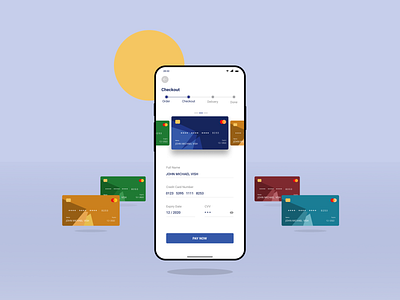 Checkout Page - Daily UI #002 002 app checkout clean design credit cards daily 100 challenge dailyui dailyuichallenge figma figmadesign illustration mobile app