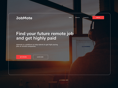 JobMote Landing Page :: Daily UI 003 003 clean dailyui dailyui003 job landing landingpage remote remotework ui design uidesign