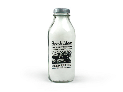 Fresh Ideas drink food label milk bottle package packaging thank you