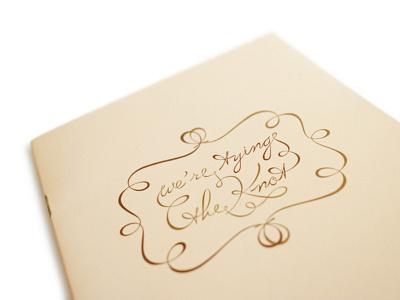 Tying the Knot calligraphy cursive hand drawn wedding wedding invitation