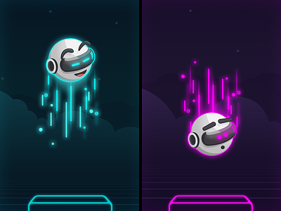 Character ball bounce character game illustration ipad iphone neon