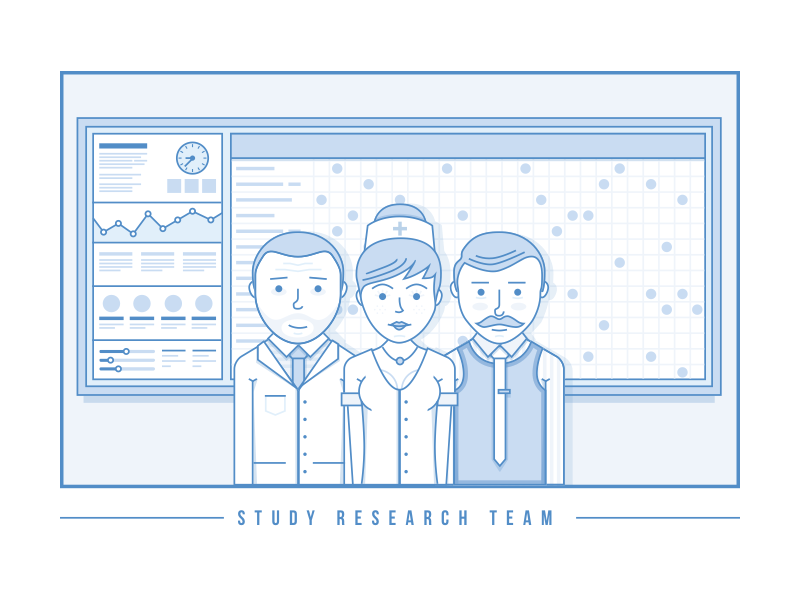 Research Team clinical healthcare research illustration