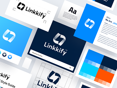 Linkkify™ | Brand Book Design brand brand book brand design brand guidelines brand identity design branding guideline identity logo logo design logos minimal monogram style guide symbol