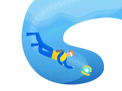 Summer holidays брендинг вектор дайвер дайвинг жемчужина икона иллюстрация каникулы лето логотип море морское дно пляж синий