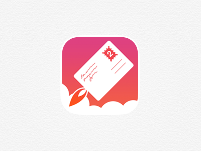 FastCards Icon Rebound app cloud envelope gui icon letter mail postcard rocket stamp