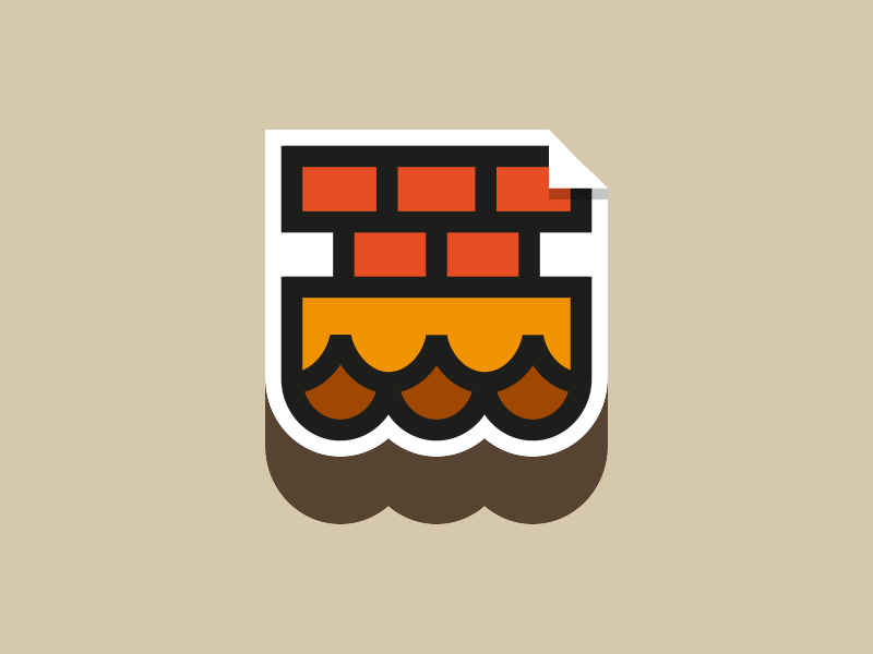 House, that Jack built icon chimney tile brick house flat logo