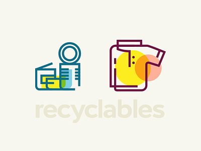 Trendy Recyclables #1 can cloth eco icon outline recycle
