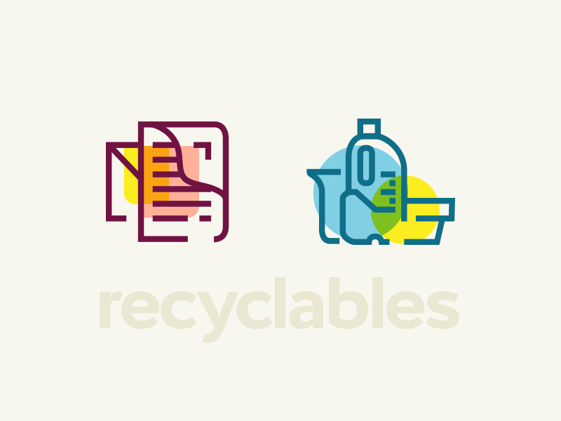 Trendy Recyclables #2 outline icon package plastic paper recycle eco