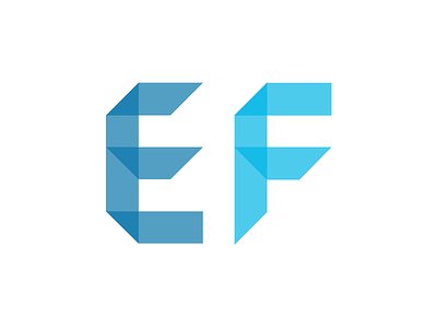 EF acronym blue e ef f ribbon translucent