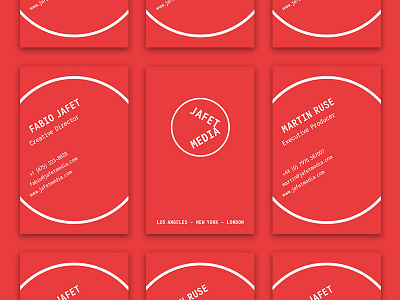 Jafet Media business cards brand design film graphics identity logo mark media photography roundel simple stationery