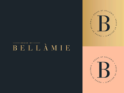 House of Bellamie agency badge beauty brand branding design gold graphics icon identity illustration logo makeup roundel simple type typography vector