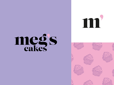 Meg's Cakes agency brand branding design graphics identity illustration logo mark simple type typography vector