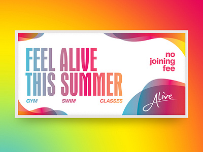 Alive Leisure branding bright color colour design exercise flow gradient graphics gym illustration marketing movement promotion soft swimming type typography vector vibrant colors