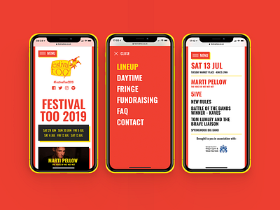 Festival Too website agency bright clean code creative design graphics interface landing layout mobile mobile design music typography ui ux web web design website websites